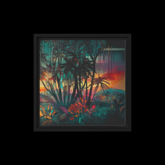 Boho Modern Sunset Triptych : Right : 3 of 3 || Framed canvas