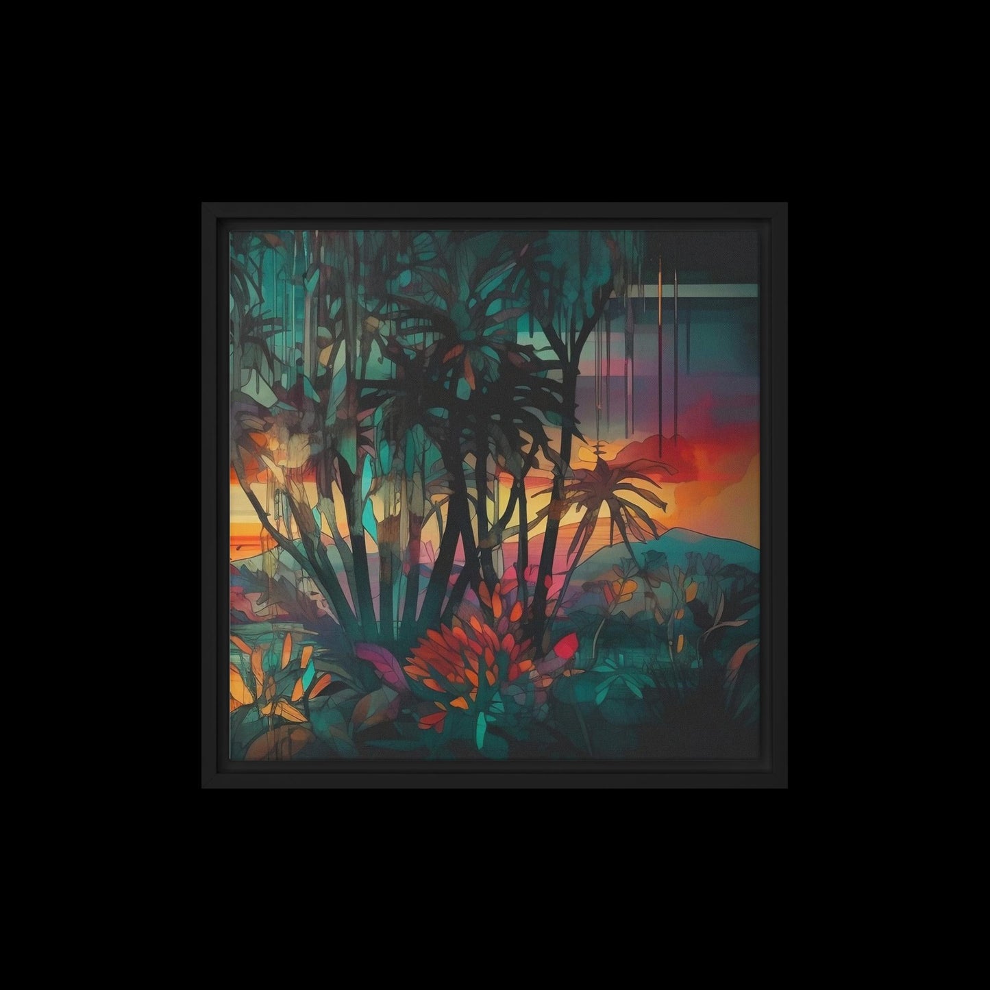 Boho Modern Sunset Triptych : Right : 3 of 3 || Framed canvas