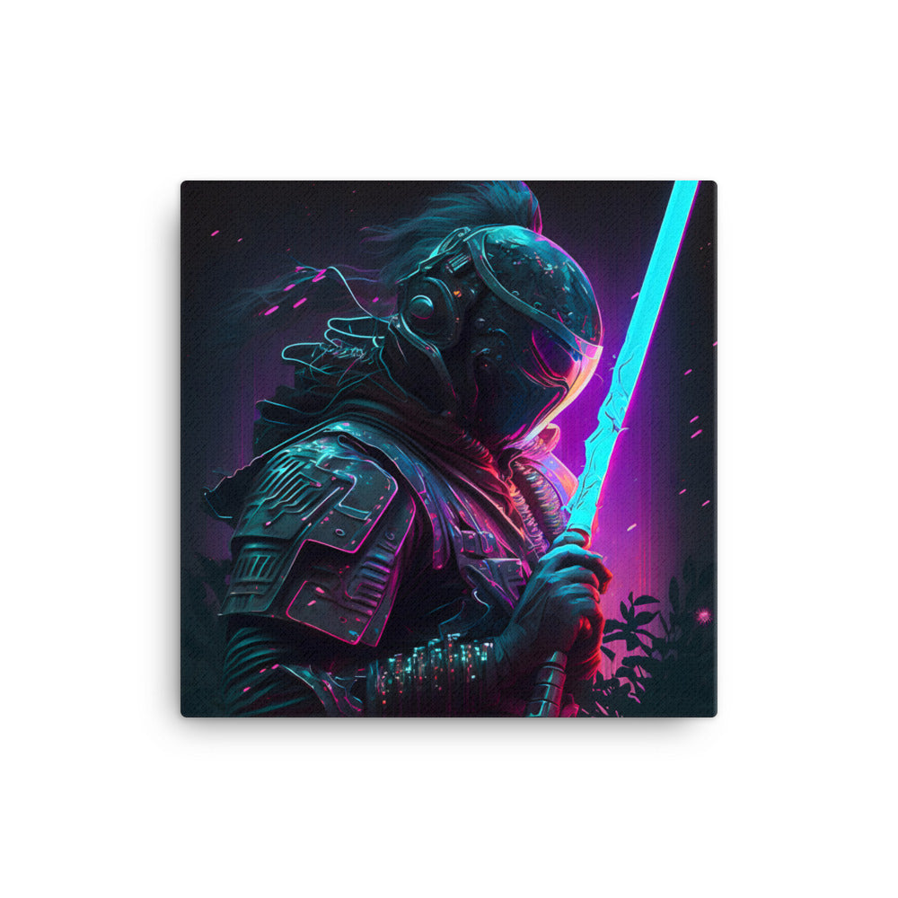 Samurai Neon Sword || Canvas print